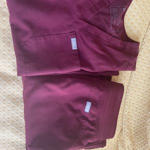 Figs Maroon Set xxs top xxs petite bottoms